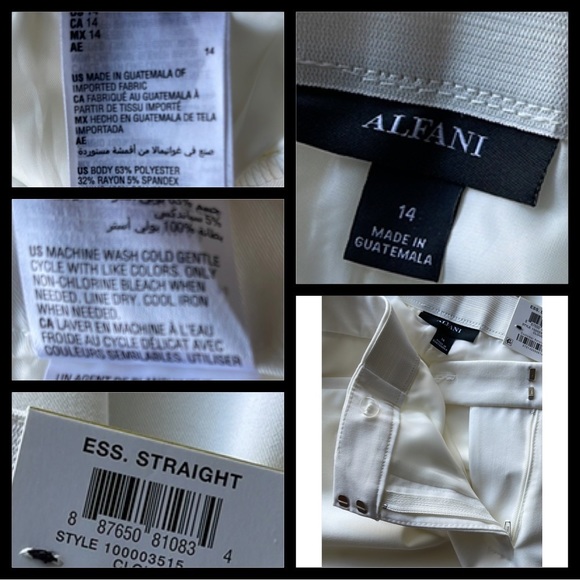 Alfani Straight leg off white pants-14 - Picture 12 of 16